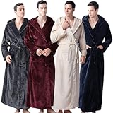 Men's Satin Nightgown，Dressing Smooth Gown Men， Langer Bademantel mit...