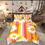 Bettwäsche-Set mit weißem Gänseblümchen-Blumenmuster, 7-teilig, für...