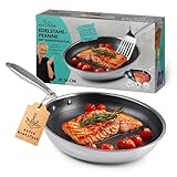 Kochwerk Rachs Bratpfanne mit Wabenstruktur ⌀24 | Edelstahl-Pfanne mit...