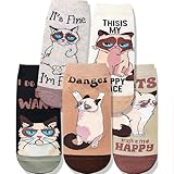Olligey Katzensocken Damen, Lustige Süße Katzen Socken Damen mit...