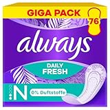Always Daily Fresh Normal Slipeinlagen 76 Stück, 0 Prozent Duftstoffe,...