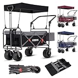 Arebos Bollerwagen faltbar mit Dach | Luxus Handwagen | Faltwagen |...