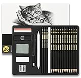 KASAFE 26-teiliges Professionelles Skizzen- und Zeichenstift-Set –...