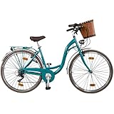 BERLIN BIKE Bella Bike Cityrad 6 Gang Shimano Schaltwerk, Kettenschaltung,...