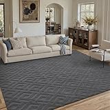 PureCozy Teppich 200x300cm Grau Wohnzimmer Schlafzimmer Flauschiger...