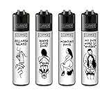 Clipper® Feuerzeuge im Multipack - 4er Set mit coolem Look - Nachhaltig...