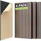 TONOR Akustikpaneele HOLZ Selbstklebend 2,976m²- 4 Stück je 122 x 61 x...
