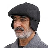 Herren Winter Schiebermütze mit Ohrenklappen Warme Newsboy Flatcap Gatsby...