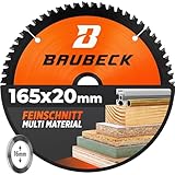 BAUBECK Sägeblatt 165x20 inkl. 16mm Reduzierring - Multi Material...