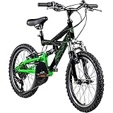 Galano Kinderfahrrad MTB 18 Zoll Fully FS180 Fahrrad Full Suspension ab 5...