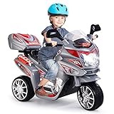 GOPLUS 6V Elektro Kindermotorrad mit 3 Rädern, Elektromotorrad inkl. Licht...