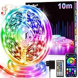 LED Strip Streifen 10 m mit Fernbedienung&App&Musik Sync,Bluetooth RGB...