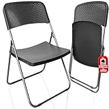 BigDean 2 Stück Klappstuhl Rattan Optik – Campingstuhl belastbar bis...