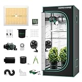 Mars Hydro Growzelt Komplettset,TS1000 Dimmbar Grow Lampe,80X80X160cm1680D...