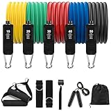 Fitnessbänder Resistance Bands Set: 5 Widerstandsbänder Expander Tube...