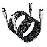FIBBR XLR Kabel 8m-2 Pack, Mikrofonkabel Nylongeflecht XLR Stecker auf...
