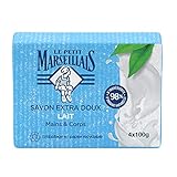 Le Petit Marseillais Extra milde Milch Seife (4 x 100 g) - feste Hand- &...