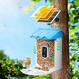 wowspeed Vogelhaus mit Kamera Outdoor Solar Vogelfutterspender, KI...