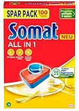 Somat All in 1 Spülmaschinen Tabs (100 Tabs), Geschirrspül Tabs für...