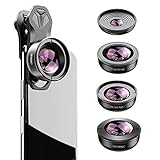 Apexel HD 5in1 Kameraobjektiv-Set, 2X Teleobjektiv+170° Super...