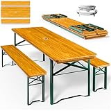 Casaria® Bierzeltgarnitur 170cm Klappbar Stabil 3 Teilig 2X Bierbank 1x...