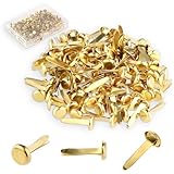 Telooco 200 Stück Mini Musterklammern Gold Rundkopfklammern 8 x 16 mm...