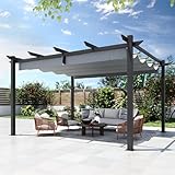EROMMY Versenkbarer Pergola 3x4m,wasserdicht und sonnensicher,stabil und...