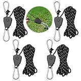 4 Stück Verstellbarer Seil Ratsche, 4 M Abspannseile mit Seilspanner, 1/8...