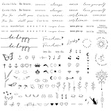 COLOFALLA 3 Blätter 130+ pcs Temporäre Tattoos langanhaltend Fake Tattoos...