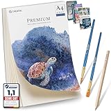 CreaTek Aquarellpapier A4 300g mit 30 Blatt [ Premium Qualität für...