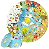 boppi Jahreszeiten Rundes Jigsaw Puzzle aus 100% recyceltem Karton,...