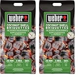 Weber Grill-Briketts aus Kokosnussschalen (4kg Sack), leistungsstark, für...