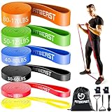 FitBeast Widerstandsbänder Set 6er, Trainingsbänder/Fitnessbänder mit...