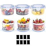 Frischhaltedosen mit Deckel, 6 Pack 300ML Rund Meal Prep Boxen, BPA-frei,...