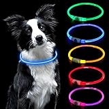 AUAUY LED Leuchthalsband Hund, USB Aufladbar Längenverstellbarer Haustier...