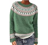 Black Friday Strickpullover Damen Baumwolle Winterpullover Pullover Winter...