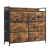 SONGMICS Kommode, Schrank, 7 Stoffschubladen mit Griffen, Metallgestell,...