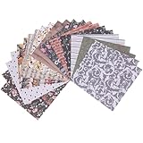 MAGICLULU 24 Stück Vintage Scrapbooking Papier Bedrucktes Dekorpapier mit...