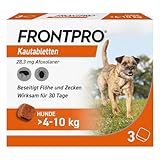 FRONTPRO Hund M - Kautablette gegen Zecken & Flöhe (Hunde 4 bis 10 kg) -...