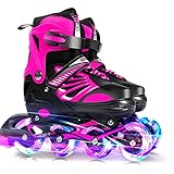 Lixada Inline Skates Kinder Vestellbare Inliner mit beleuchteten PU Rädern...