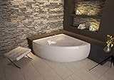 ECOLAM® symmetrische Badewanne Eckwanne Mia 140x140 cm Modern Design Acryl...