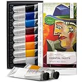 ZenART Professionelles Ölfarben-Set - 8x große 50ml Tuben - Essential...