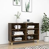Yisssmeng Sideboard 103.5×35×70 cm Räuchereiche, 6 Böden, Holz &...