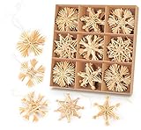 Anstore 36-teiliges Strohsterne Set, 6 cm, Strohsterne Baumschmuck...