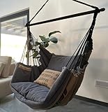 Izabell® Hängesessel mit Großen Kissen – XXL Schaukelstuhl und...