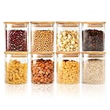 FoiiLiio Vorratsdosen Glas mit Holzdeckel 8er Set 500ML Vorratsgläser mit...