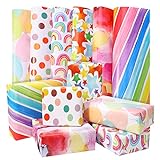 Fanshiontide 6 Pcs Geschenkpapier Geburtstag, geschenkpapier kinder...