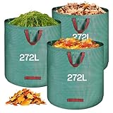 QOEOTUY Gartensack 3X 272L - Gartenabfallsack Stabi mit 4 Griffe -...