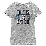 Hasbro Nerf This is Nerf Nation Girl's Heather Crew Tee