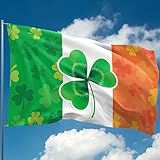 Irische Flagge mit Kleeblatt (Irland, Eire, St. Patrick's Day) – 110Den...